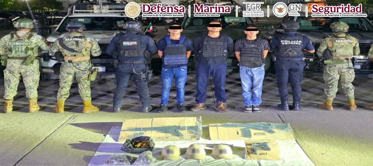 Tres hombres vinculados con extorsión fueron detenidos en Tabasco
